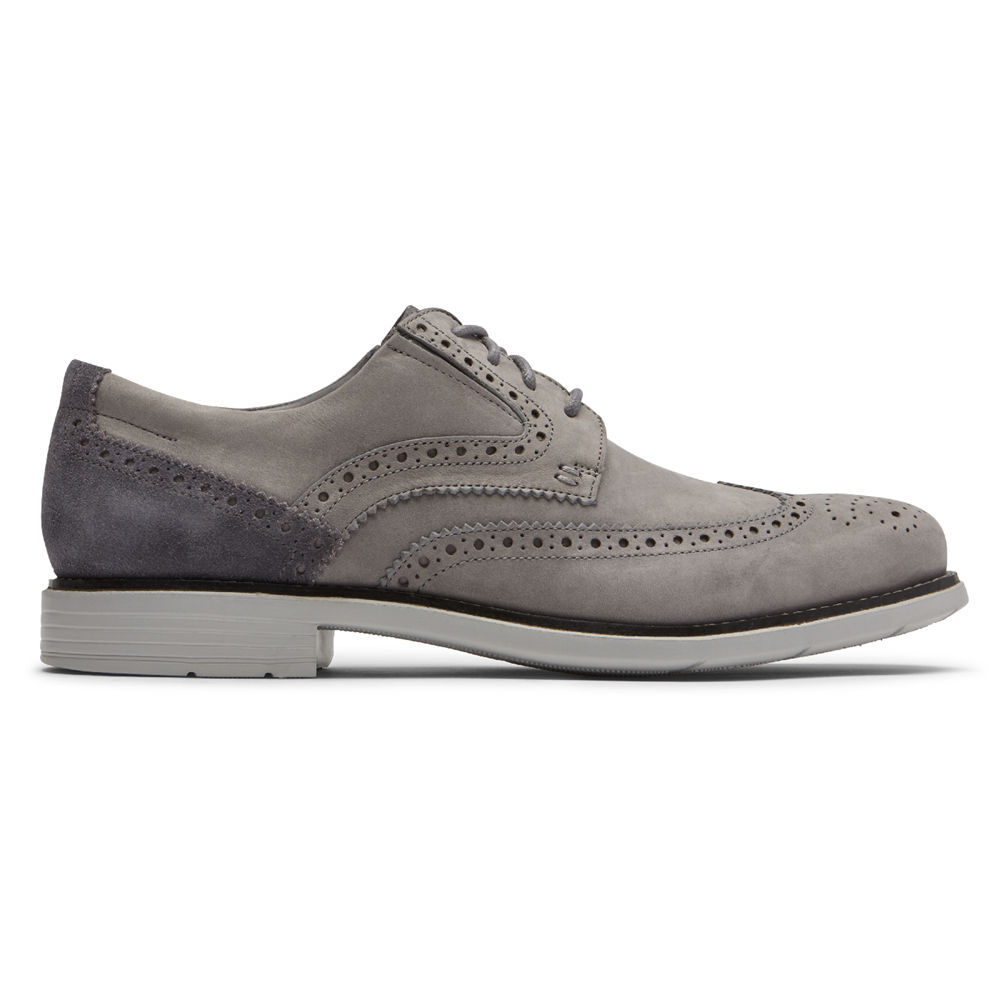 Zapatillas Rockport Hombre Mexico - Total Motion Classic Dress Wingtip Grises - JFDGP2705